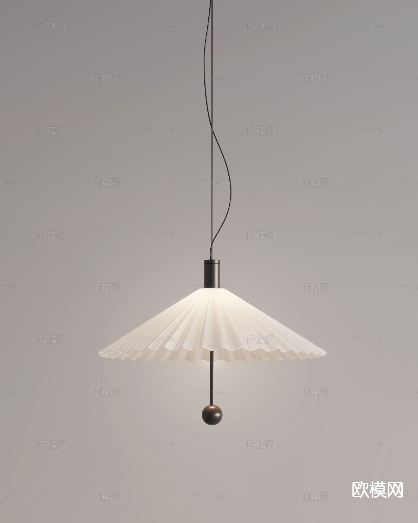 Flos意式极简吊灯 床头吊灯su模型下载（渲染图2）