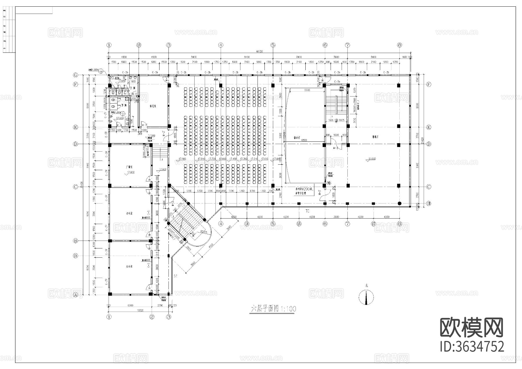 教学楼cad施工图下载（渲染图6）
