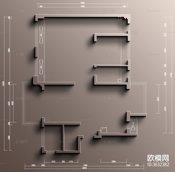 非正常設(shè)計(jì)師(116㎡剛需四室常見(jiàn)戶型)彩屏源文件cad施工圖下載(渲染圖2)
