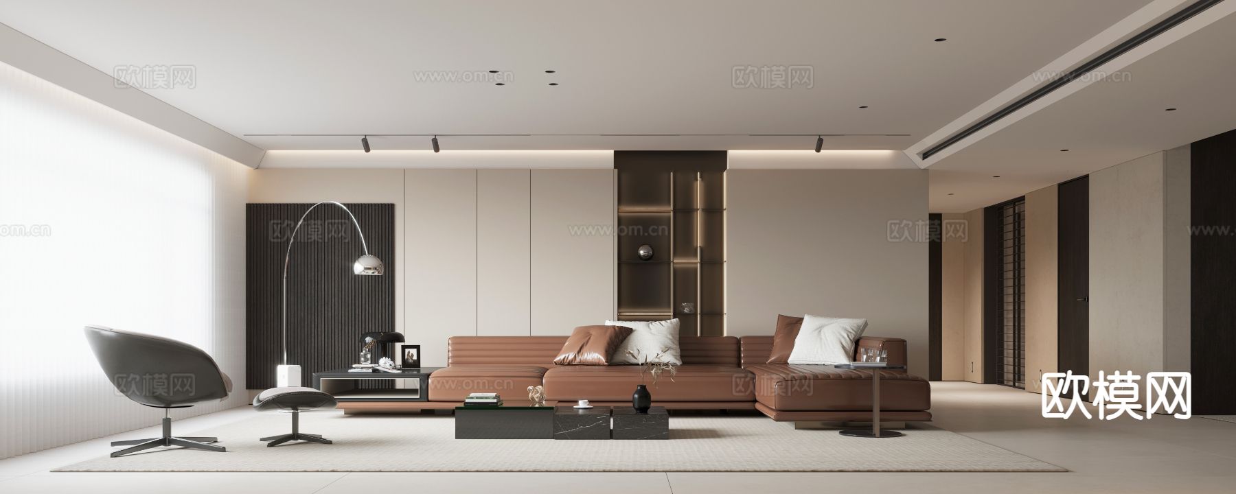 意式客厅3d模型下载（渲染图1）