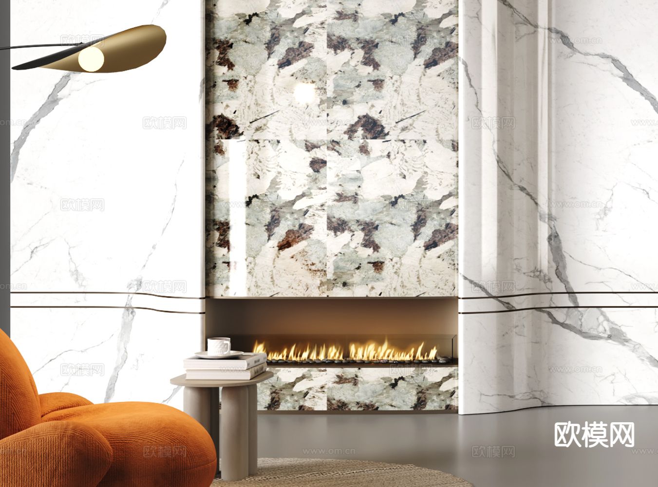 现代壁炉 装饰壁炉su模型下载（渲染图3）