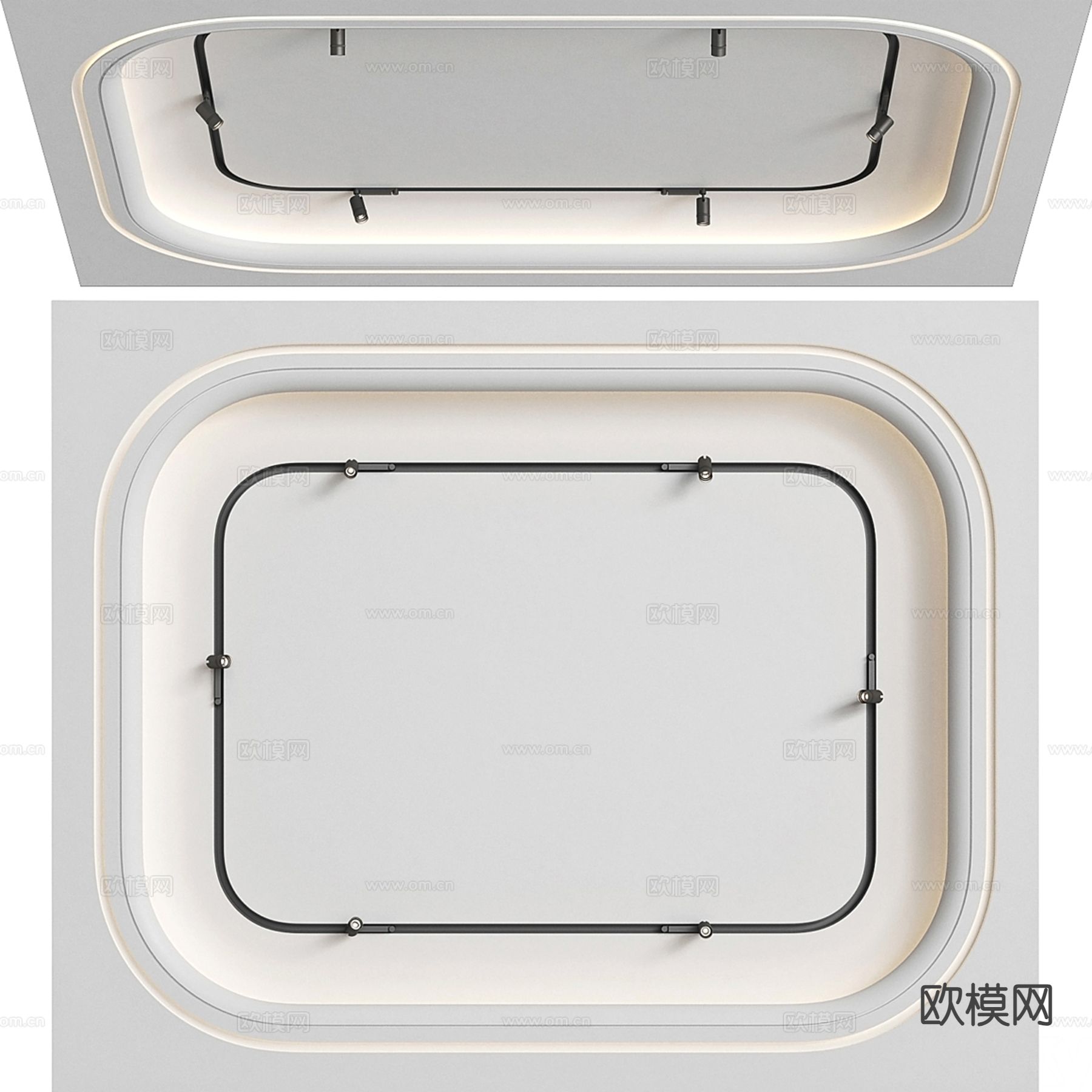 筒灯射灯吊顶 造型天花 叠级吊顶3d模型