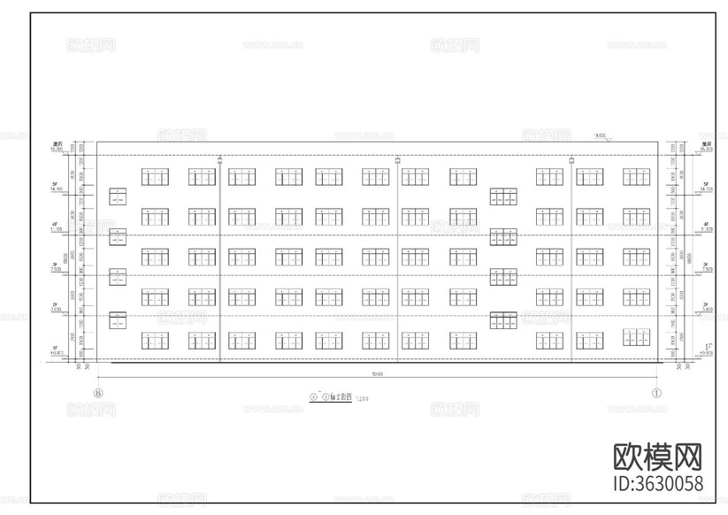 教學(xué)樓建筑圖cad施工圖下載(渲染圖8)