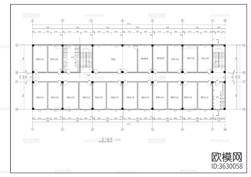 教學(xué)樓建筑圖cad施工圖下載(渲染圖3)