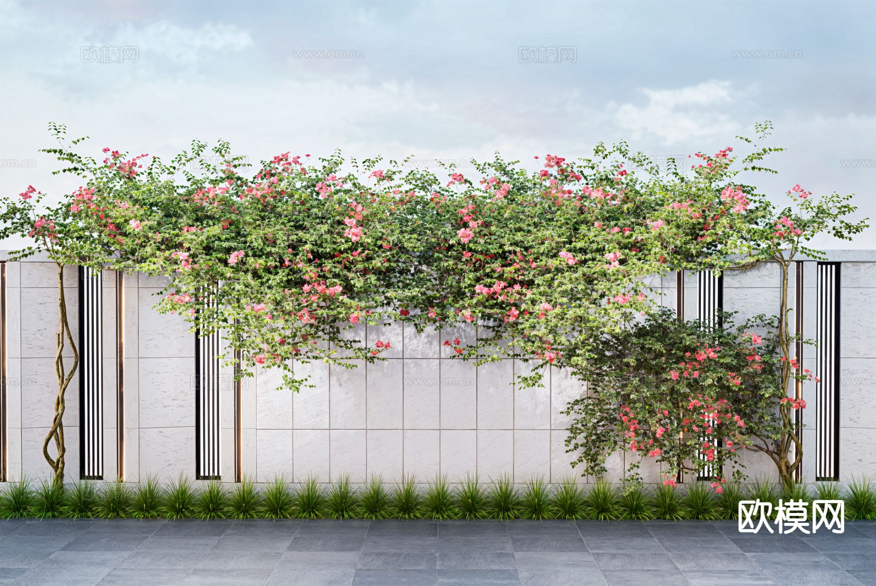 绿植墙 爬山虎 绿篱su模型下载（渲染图2）
