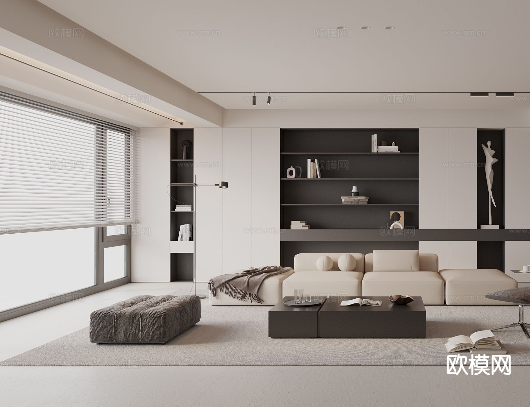 现代客餐厅3d模型下载（渲染图2）