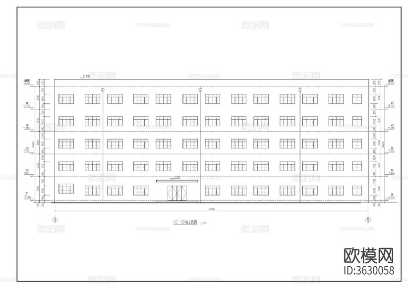 教學(xué)樓建筑圖cad施工圖下載(渲染圖1)