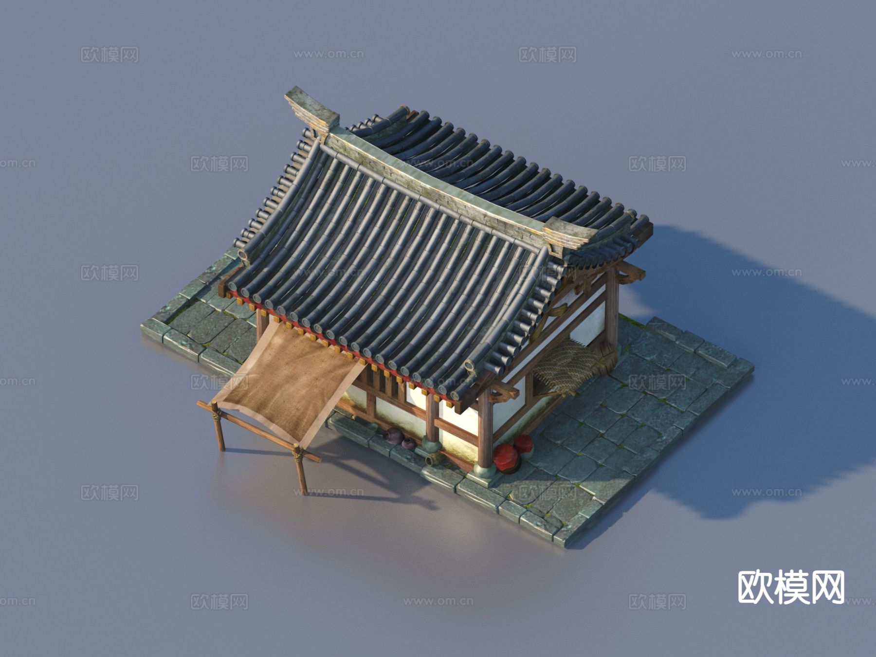 古建筑 酒馆 游戏建筑3d模型