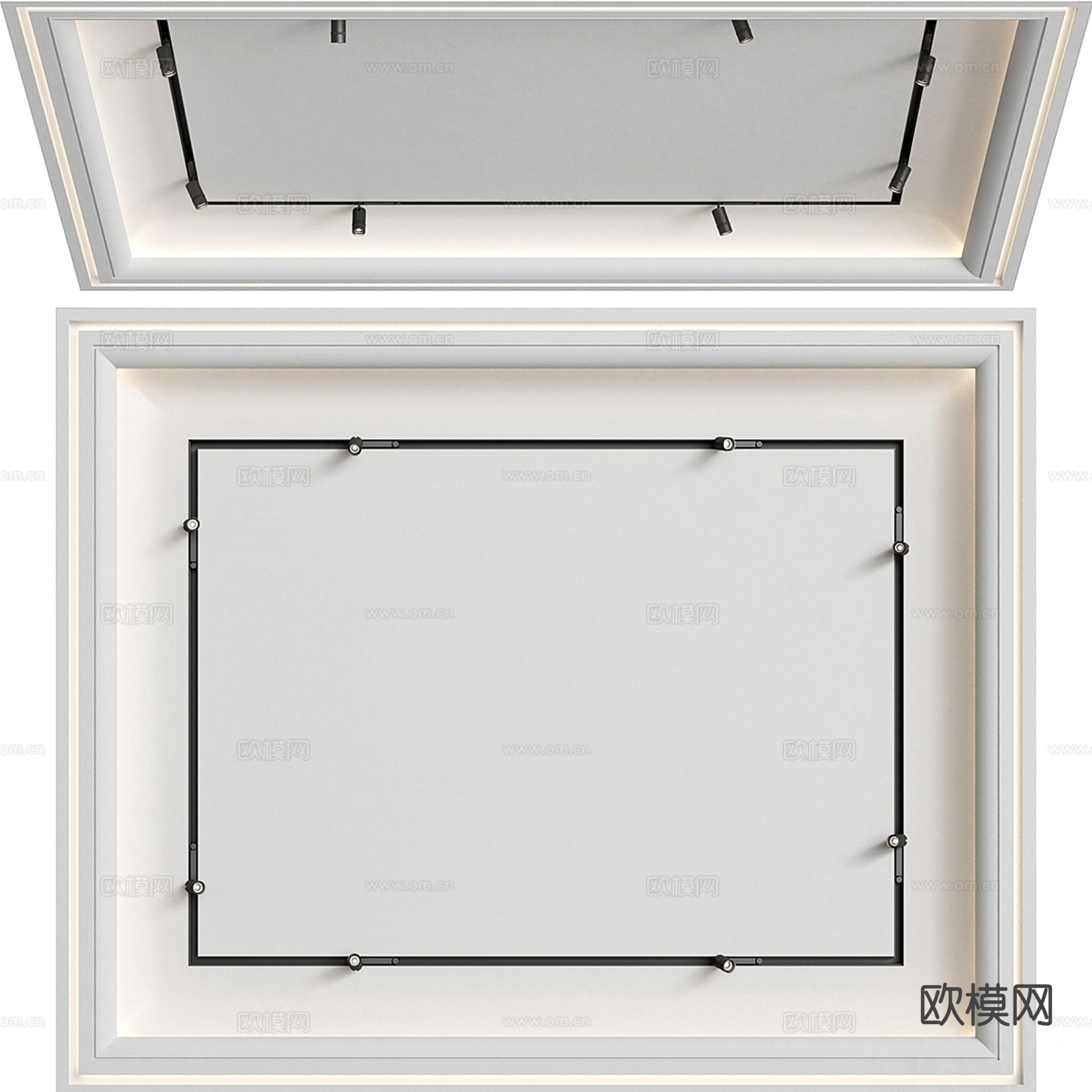 筒灯射灯吊顶 造型天花 叠级吊顶3d模型