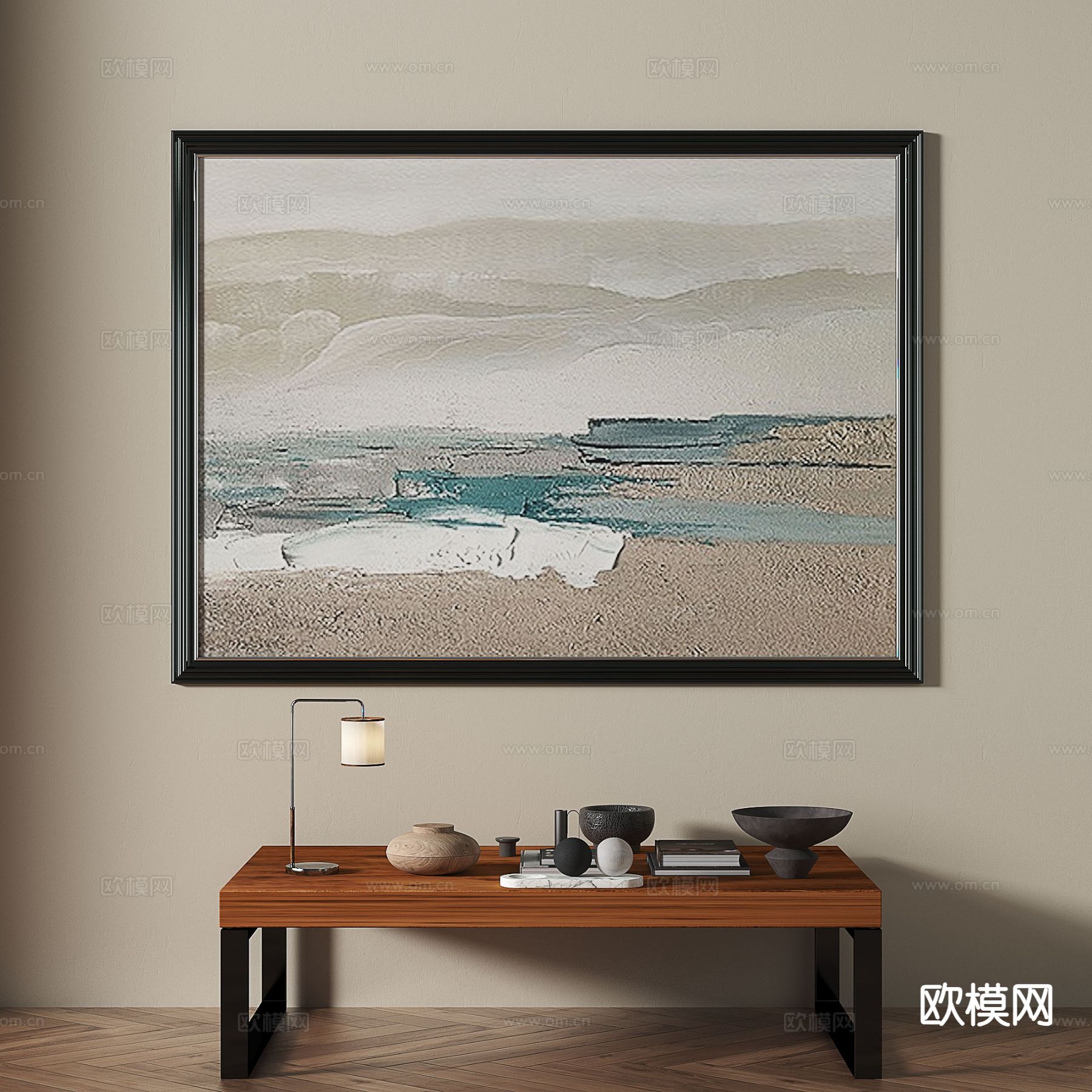 中古风肌理画 抽象画 装饰画 挂画3d模型