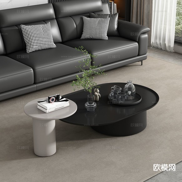 现代子母茶几3d模型下载