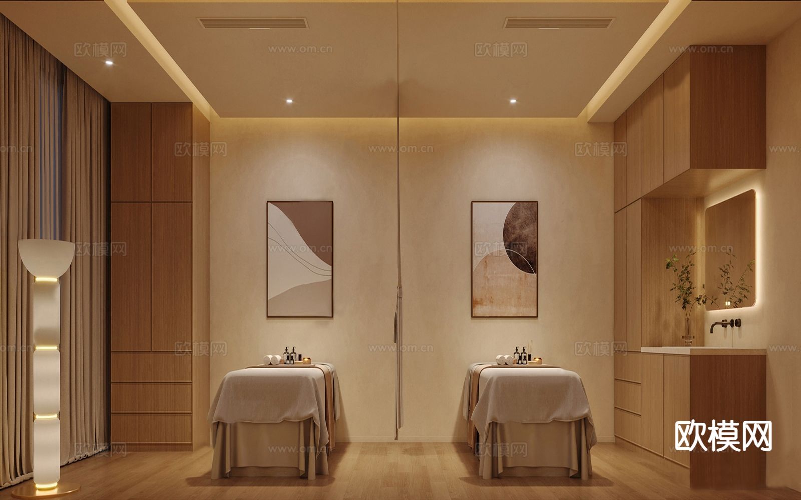 现代美容SPA店su模型下载（渲染图2）