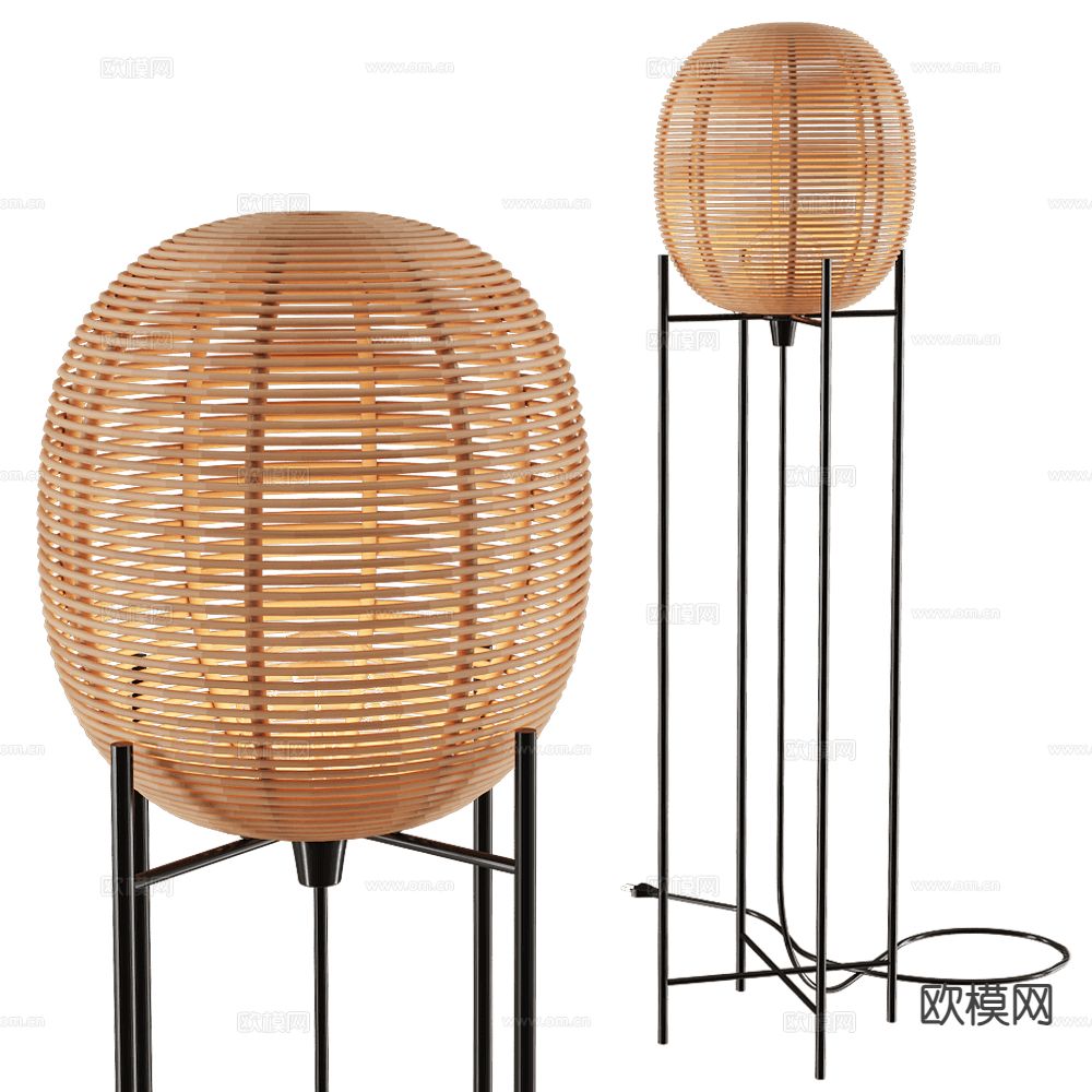 Vincent Sheppard 侘寂落地灯 藤编落地灯3d模型下载