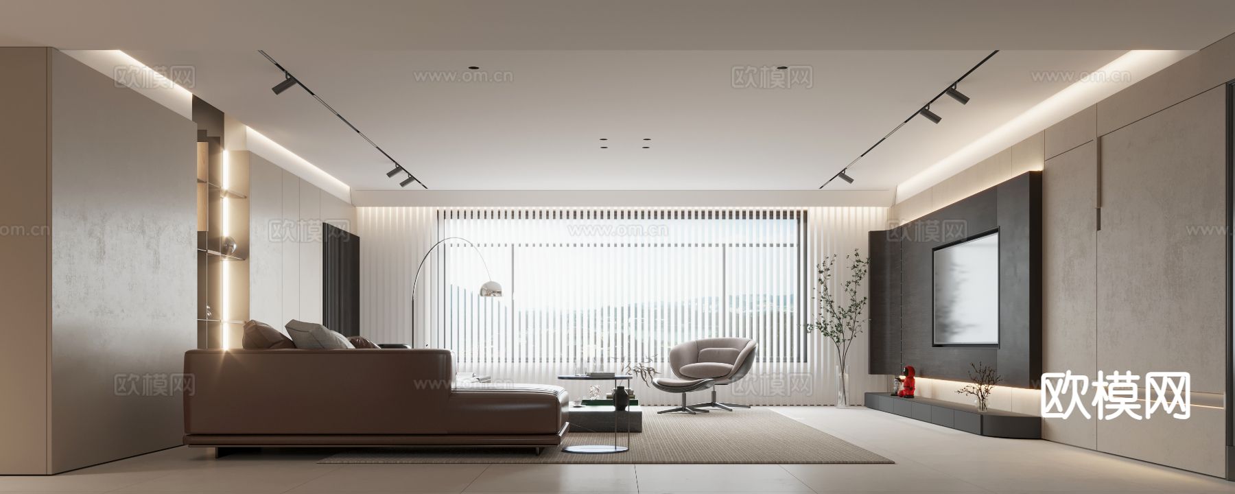 意式客厅3d模型下载（渲染图3）