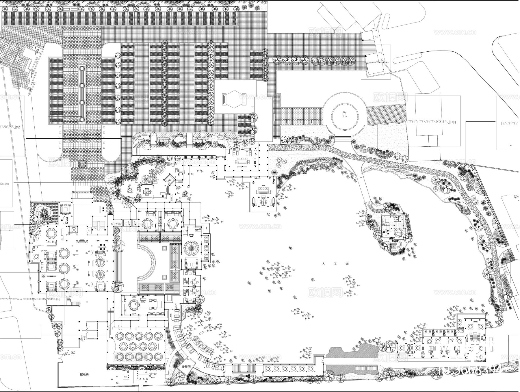 15套会所CAD施工图下载（渲染图2）
