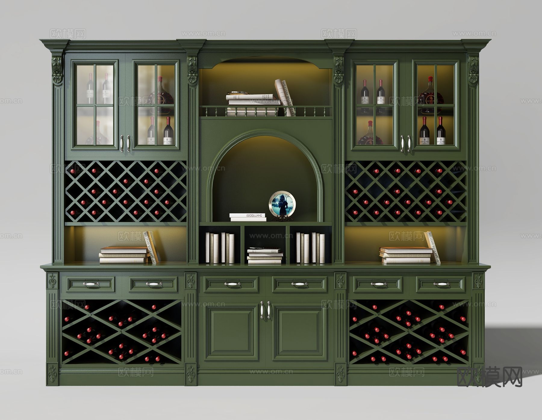 欧式酒柜su模型下载（渲染图2）