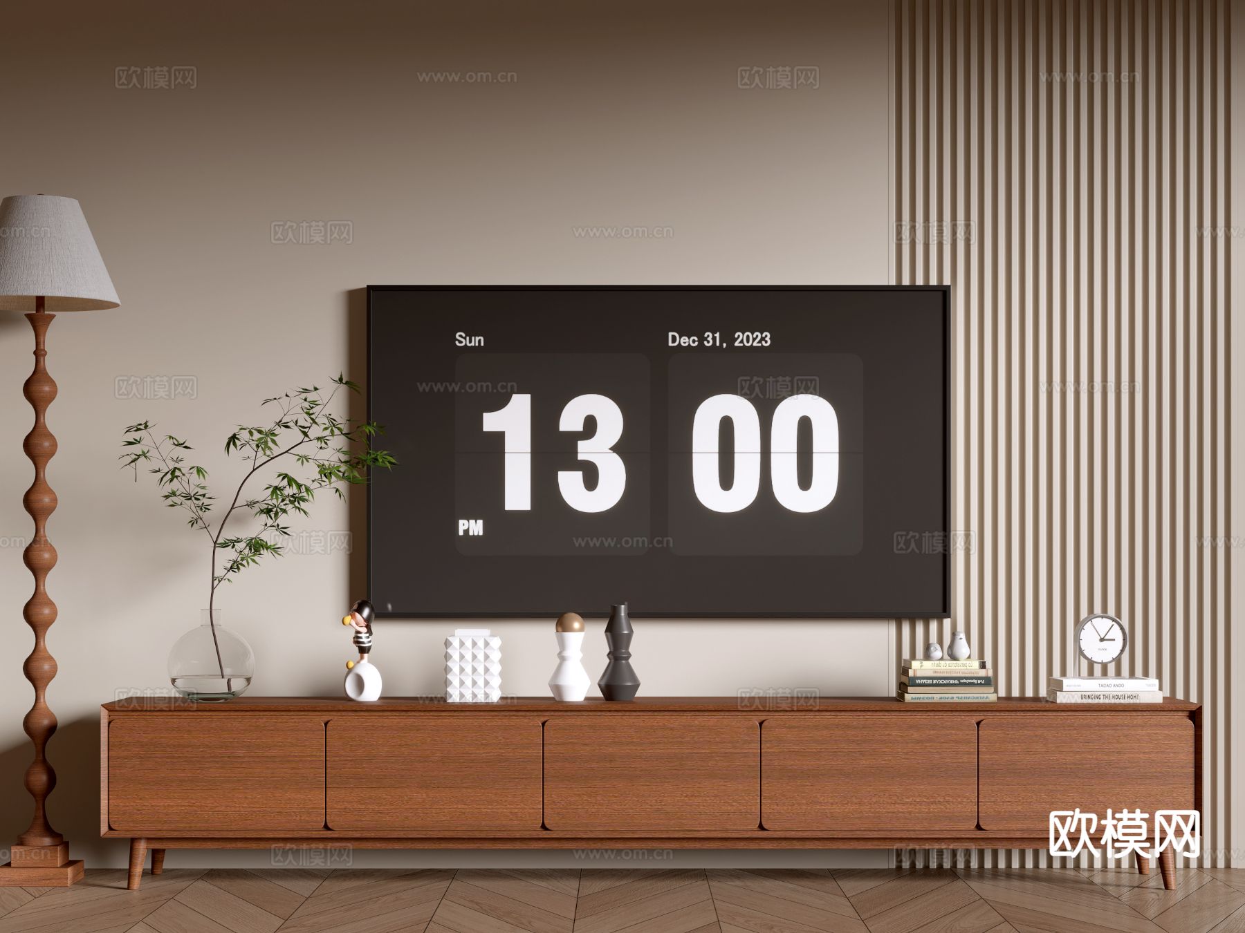 中古风电视柜3d模型下载