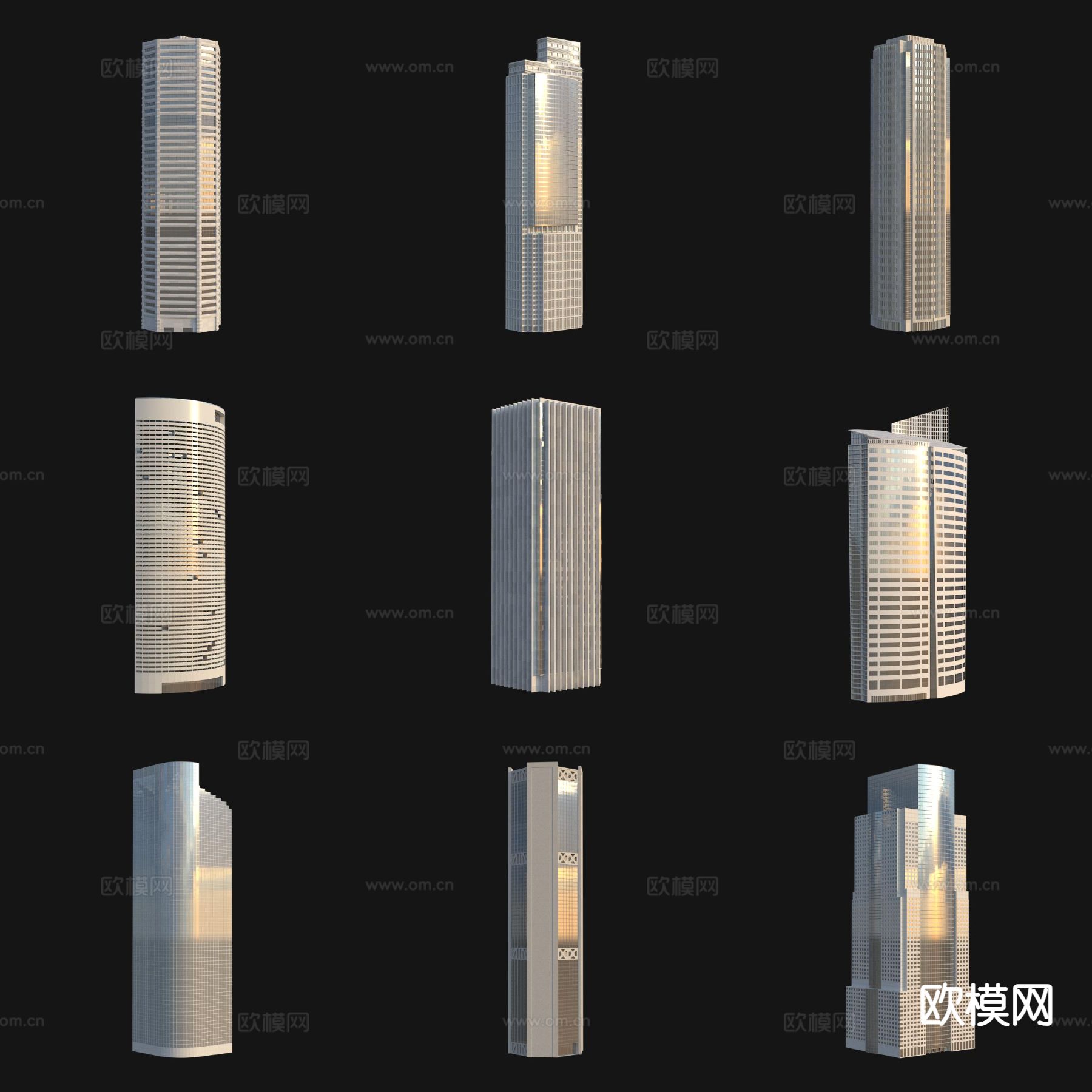 城市配楼 办公楼 高楼大厦 写字楼3d模型