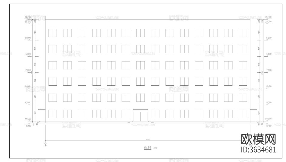 教學樓建筑圖cad施工圖下載(渲染圖7)