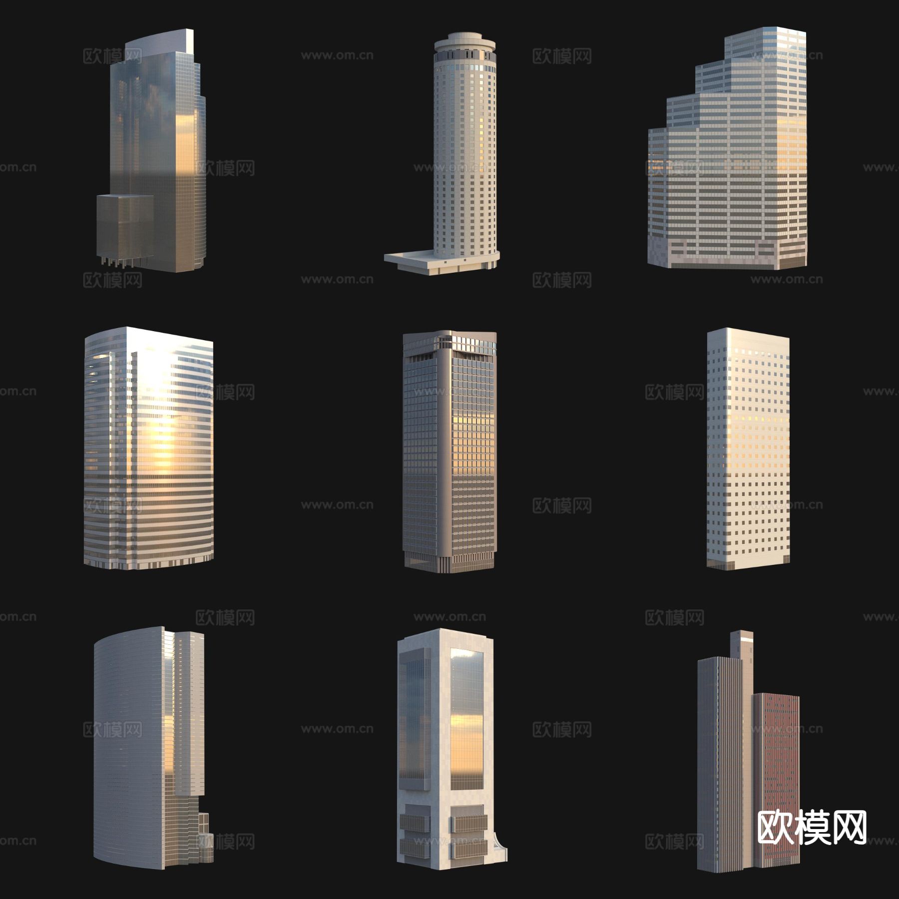 城市配楼 办公楼 高楼大厦 写字楼3d模型