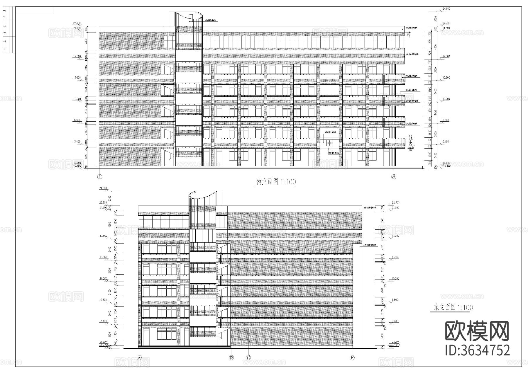 教学楼cad施工图下载（渲染图8）