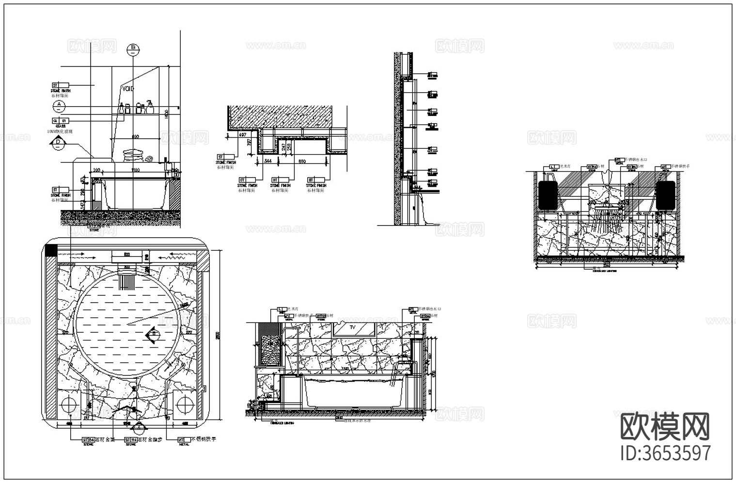 50套卫生间节点大样下载（渲染图8）