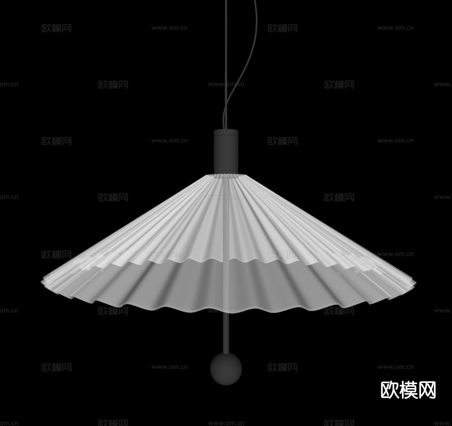 Flos意式极简吊灯 床头吊灯su模型下载（渲染图1）