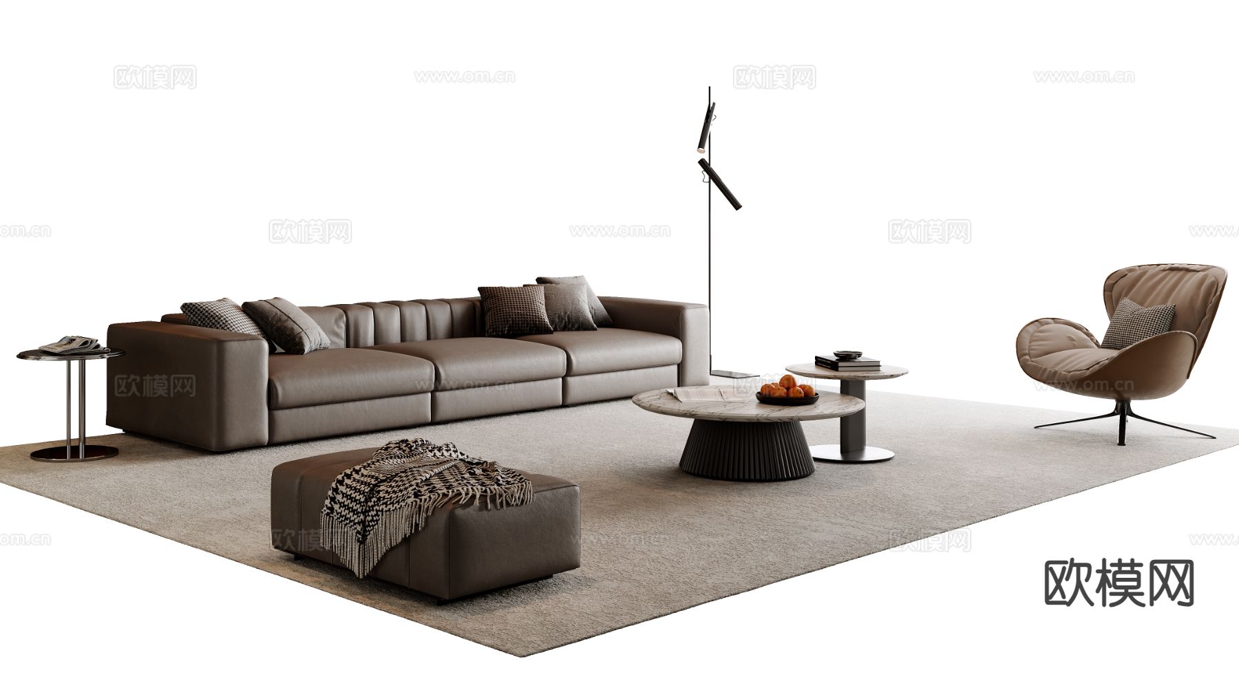 意式组合沙发3d模型下载