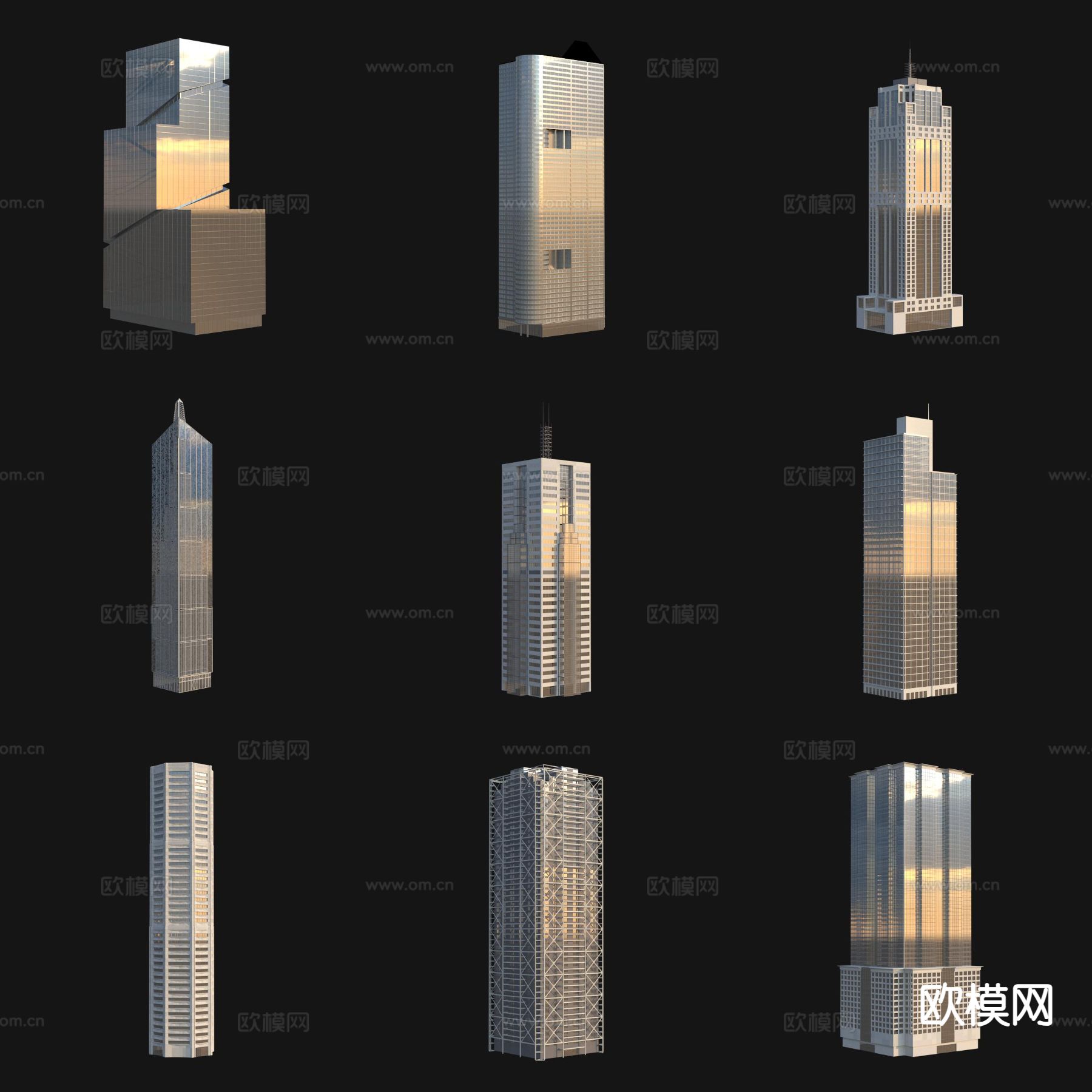 城市配楼 办公楼 高楼大厦 写字楼3d模型