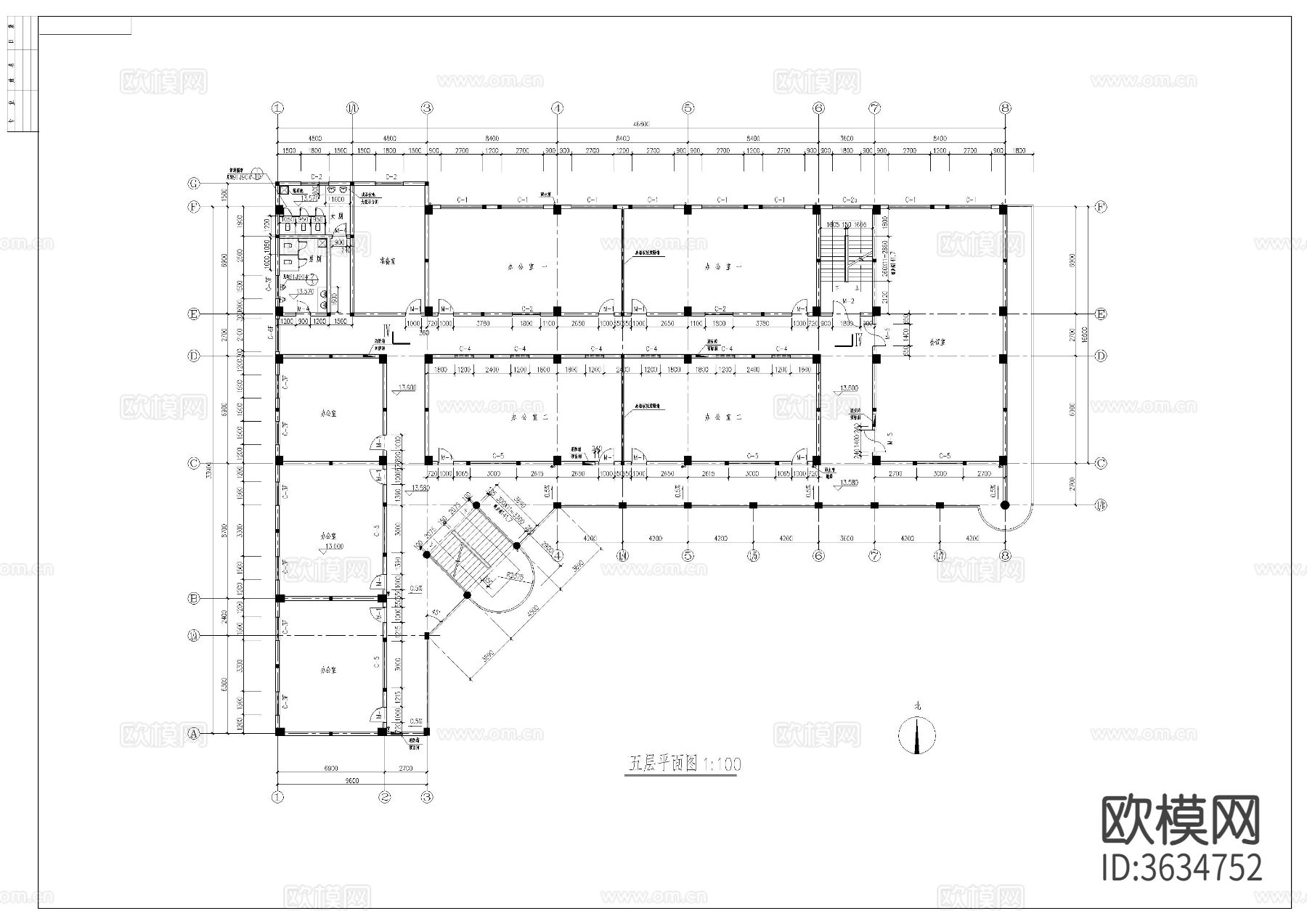 教学楼cad施工图下载（渲染图4）
