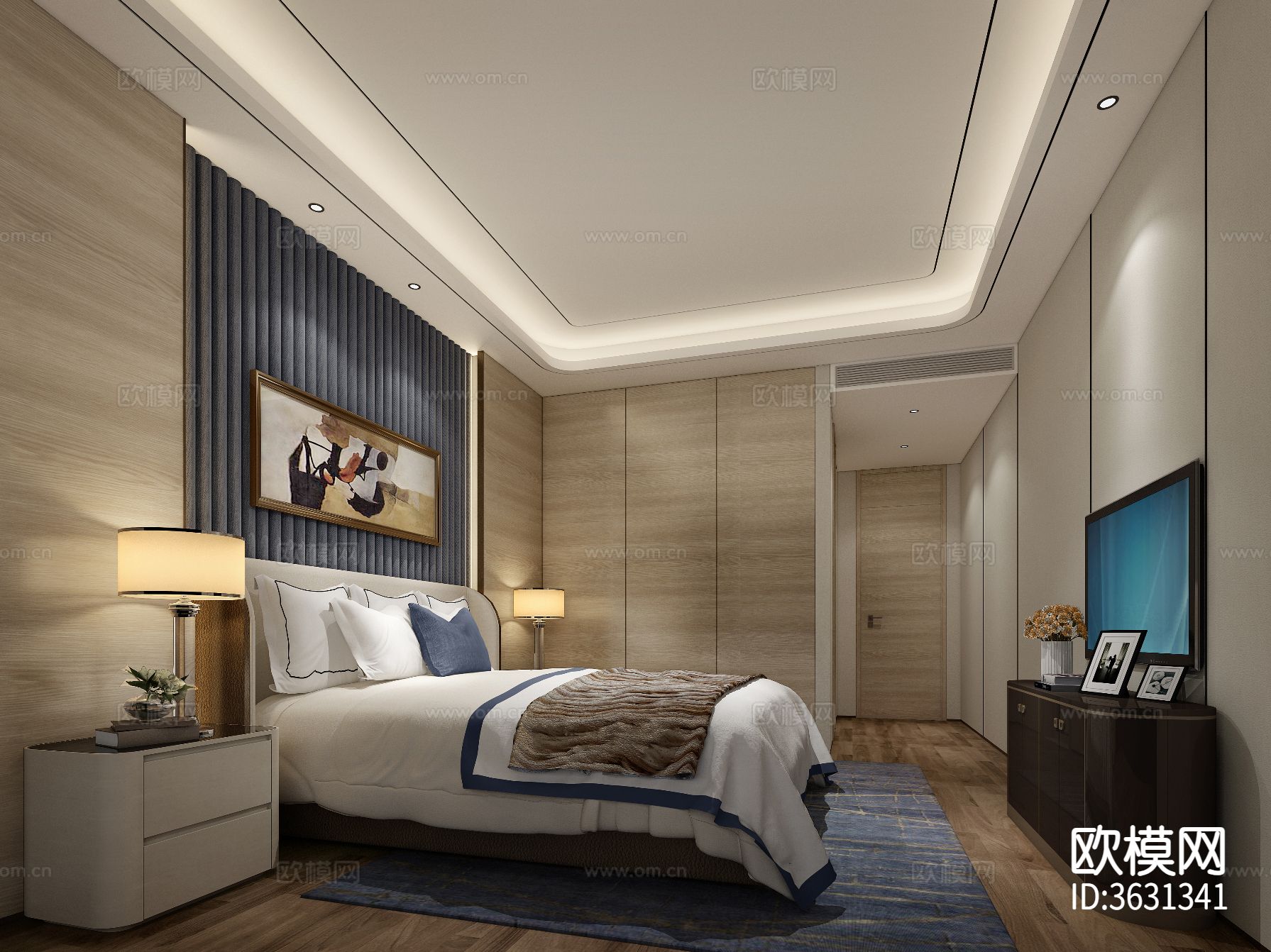 东莞德基广场天悦平层私宅全套cad施工图下载（渲染图2）