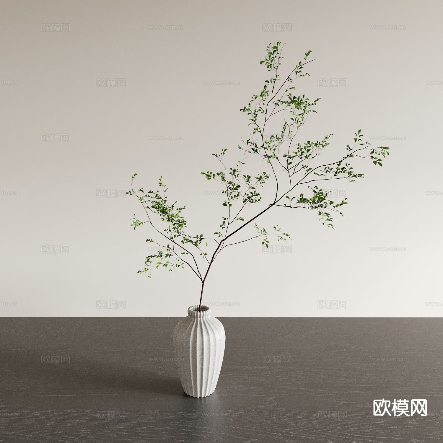 花瓶 花艺 水生植物3d模型