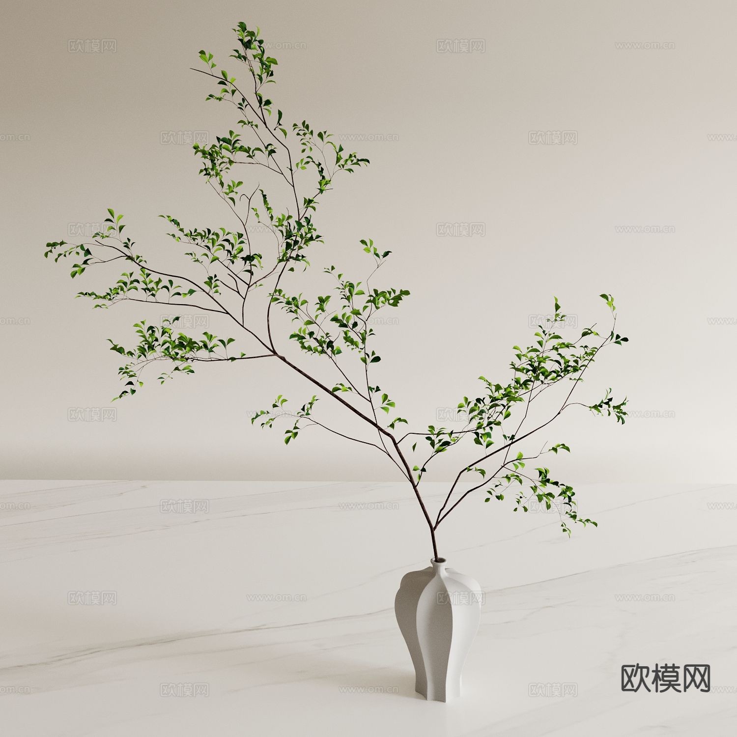 花瓶 花艺 水生植物3d模型