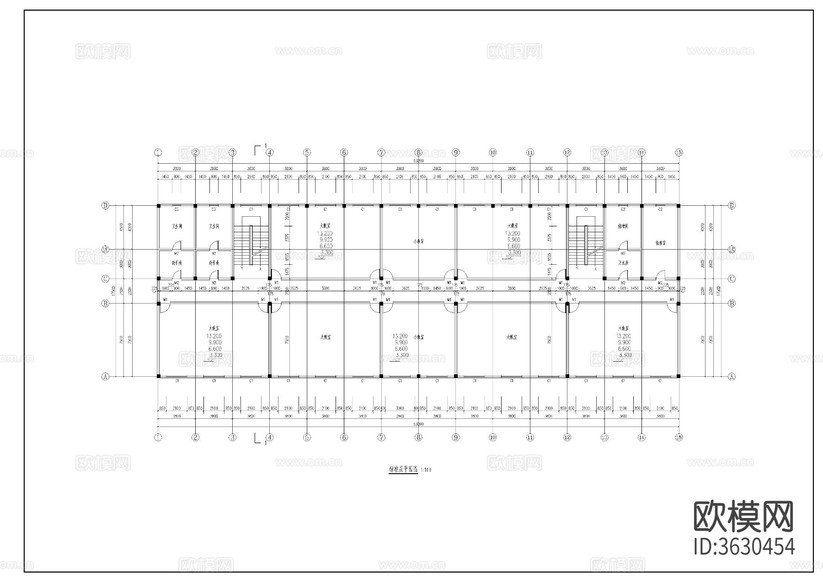教學(xué)樓建筑cad施工圖下載(渲染圖4)