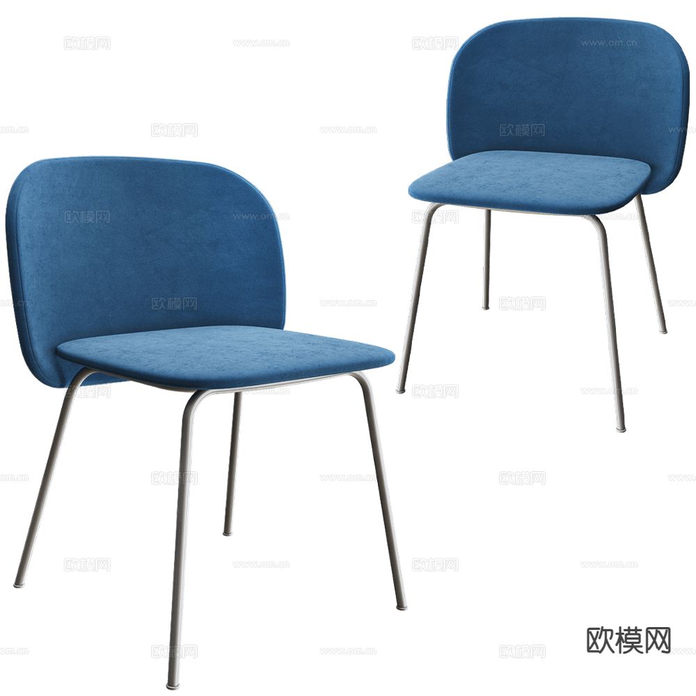 Chairs & More 蓝色椅子 餐椅3d模型