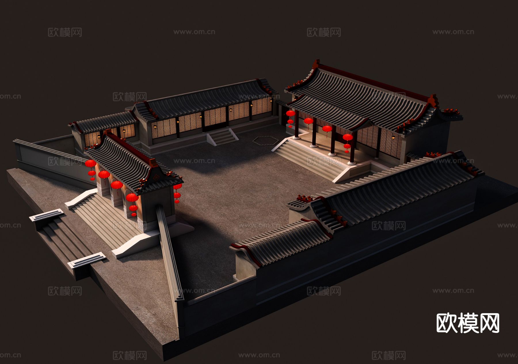 中式古建 宅院 四合院3d模型