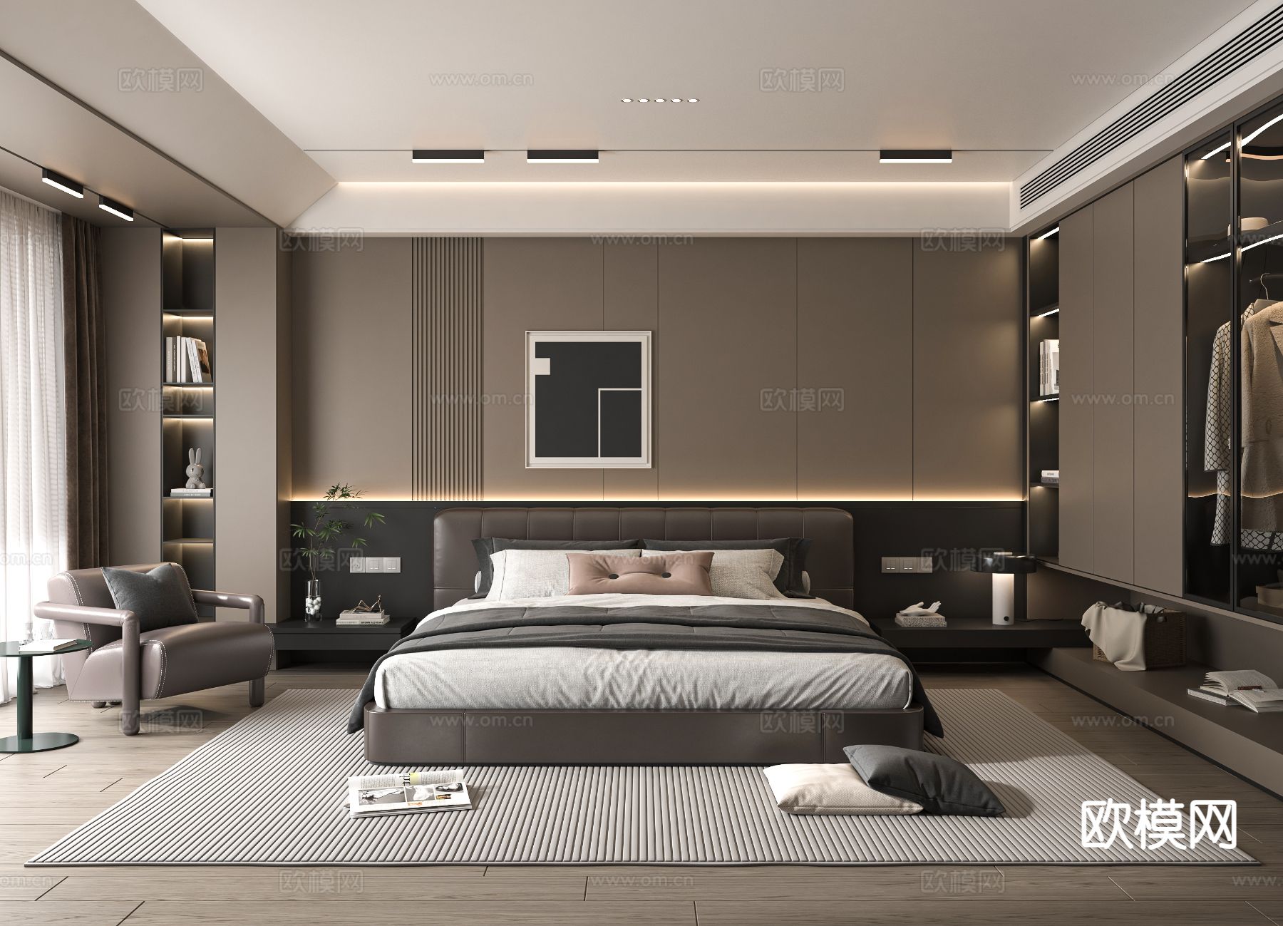 意式卧室 主卧3d模型下载