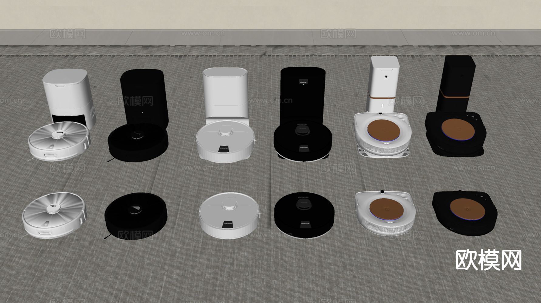 扫地机器人 拖地机 扫拖一体机su模型下载（渲染图1）