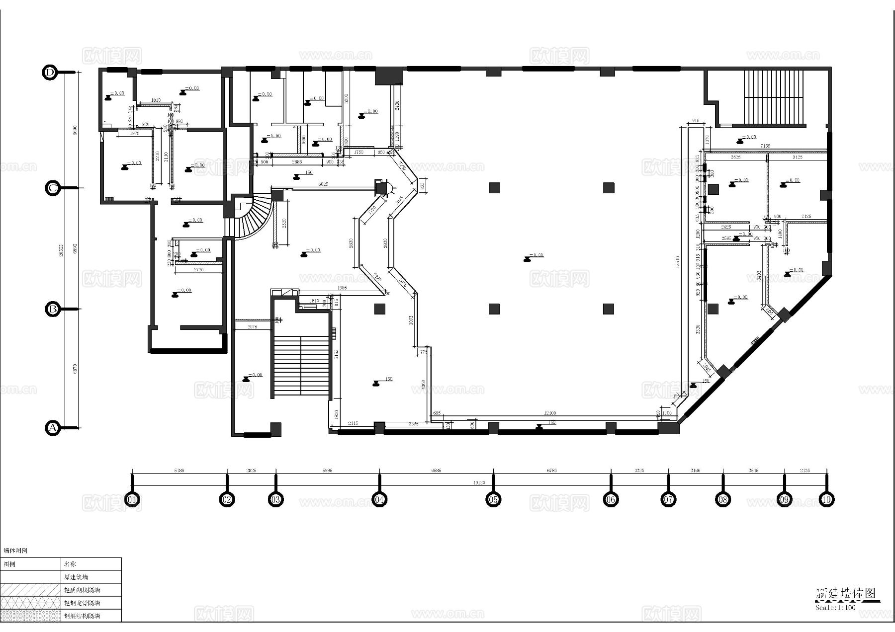 台球俱乐部 台球厅CAD施工图下载（渲染图2）