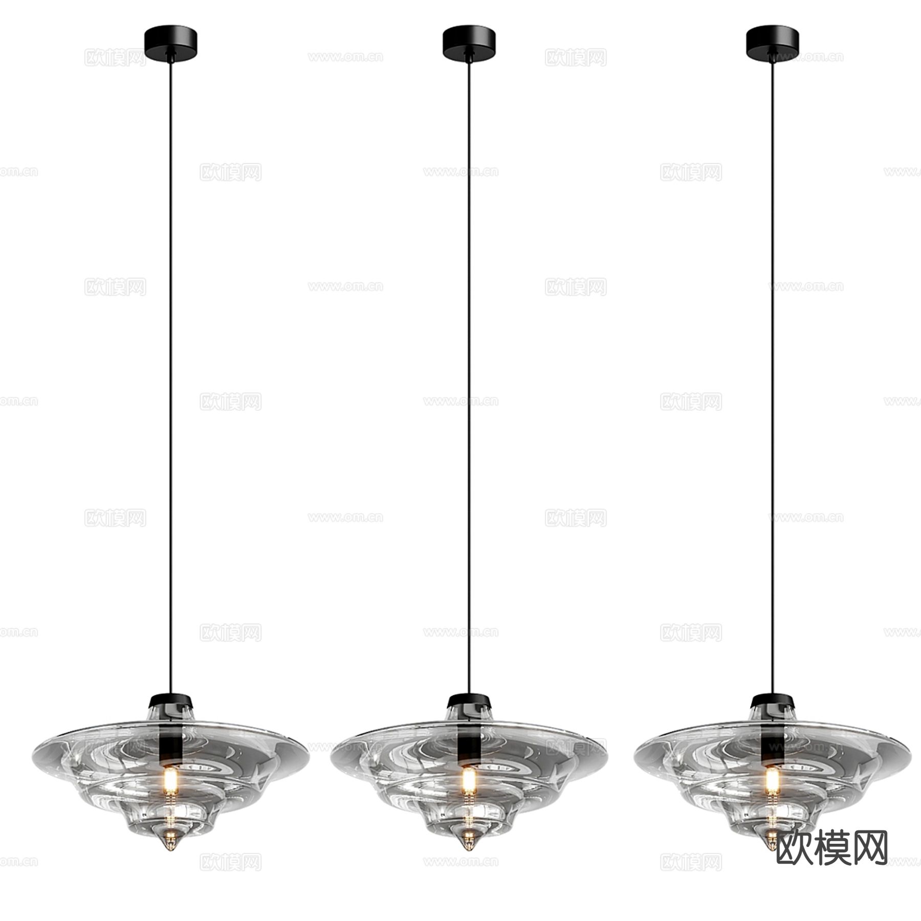现代玻璃吊灯 飞碟吊灯3d模型