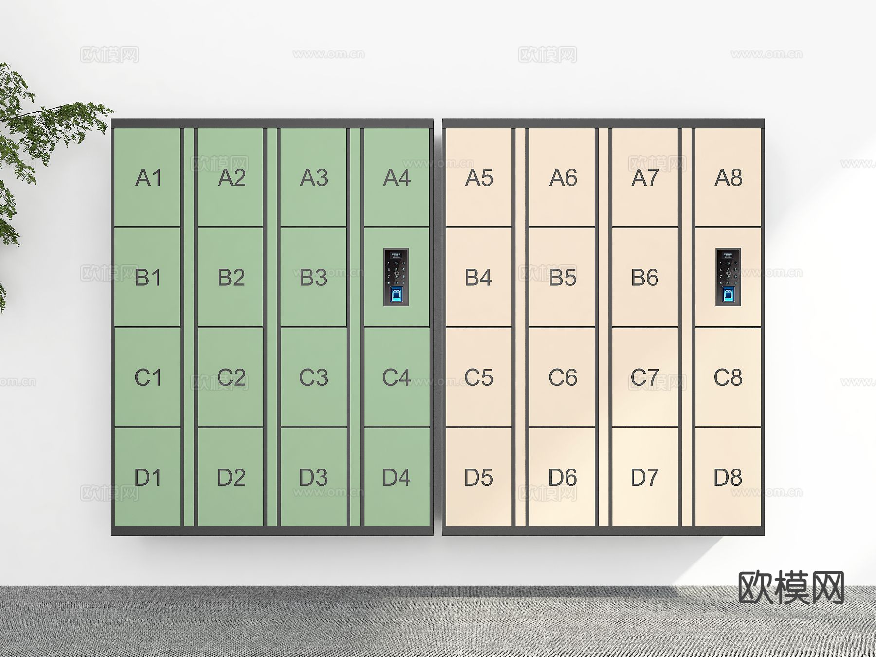 现代储物柜 寄存柜3d模型