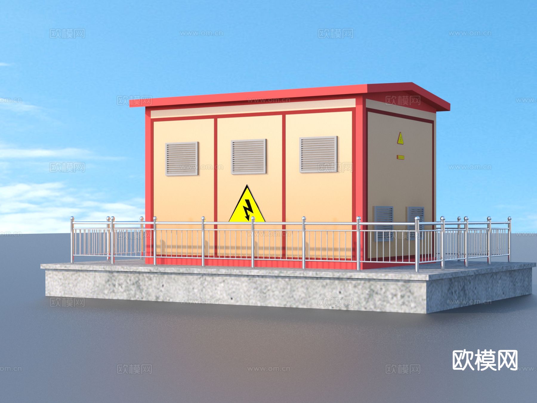 配电箱 配电房 配电室3d模型下载（渲染图2）