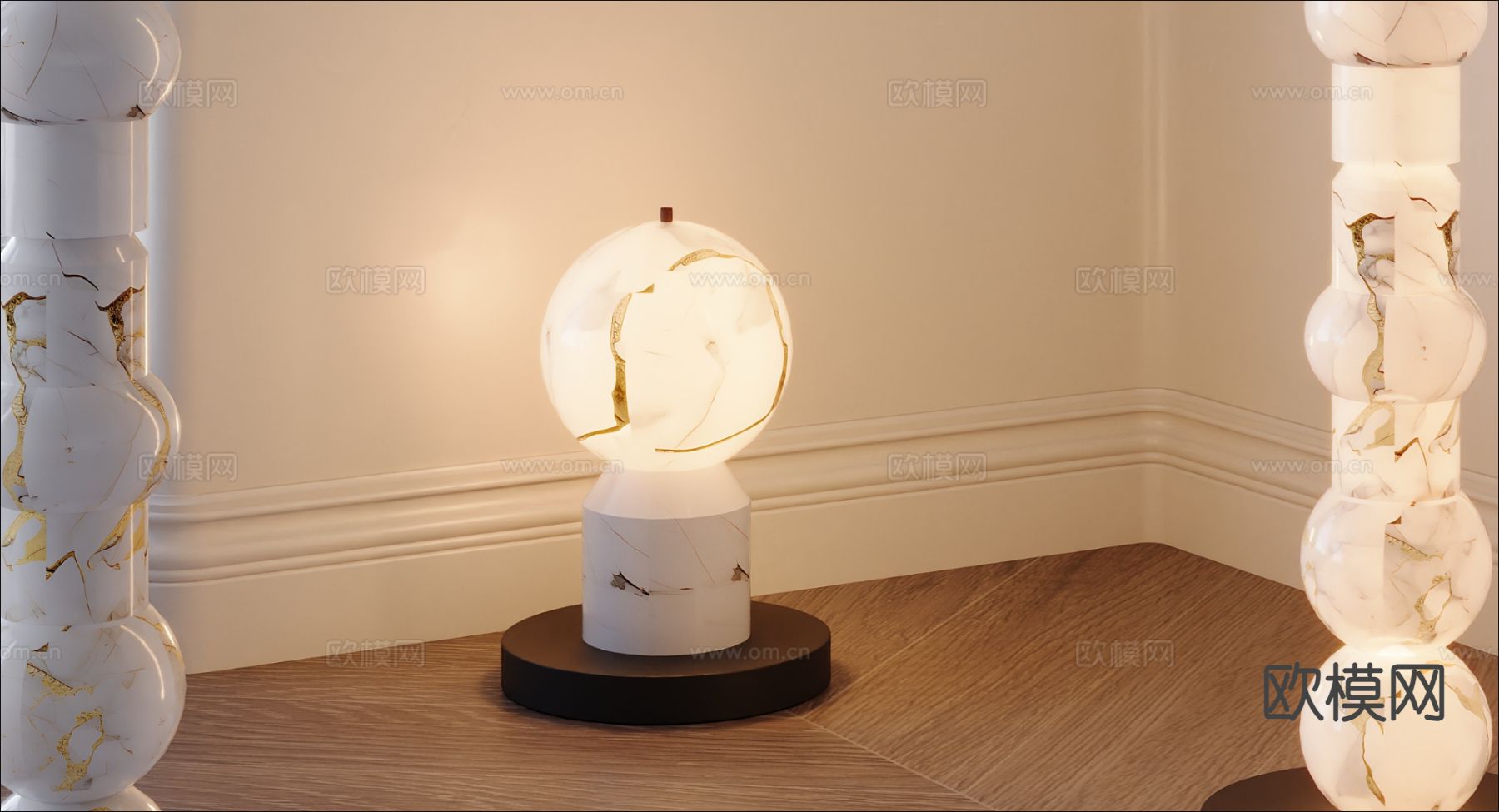 现代艺术灯 落地灯3d模型下载（渲染图2）
