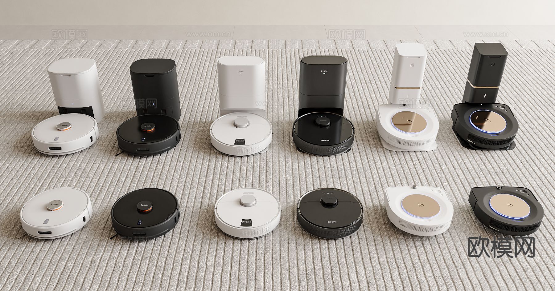 扫地机器人 拖地机 扫拖一体机su模型下载（渲染图2）