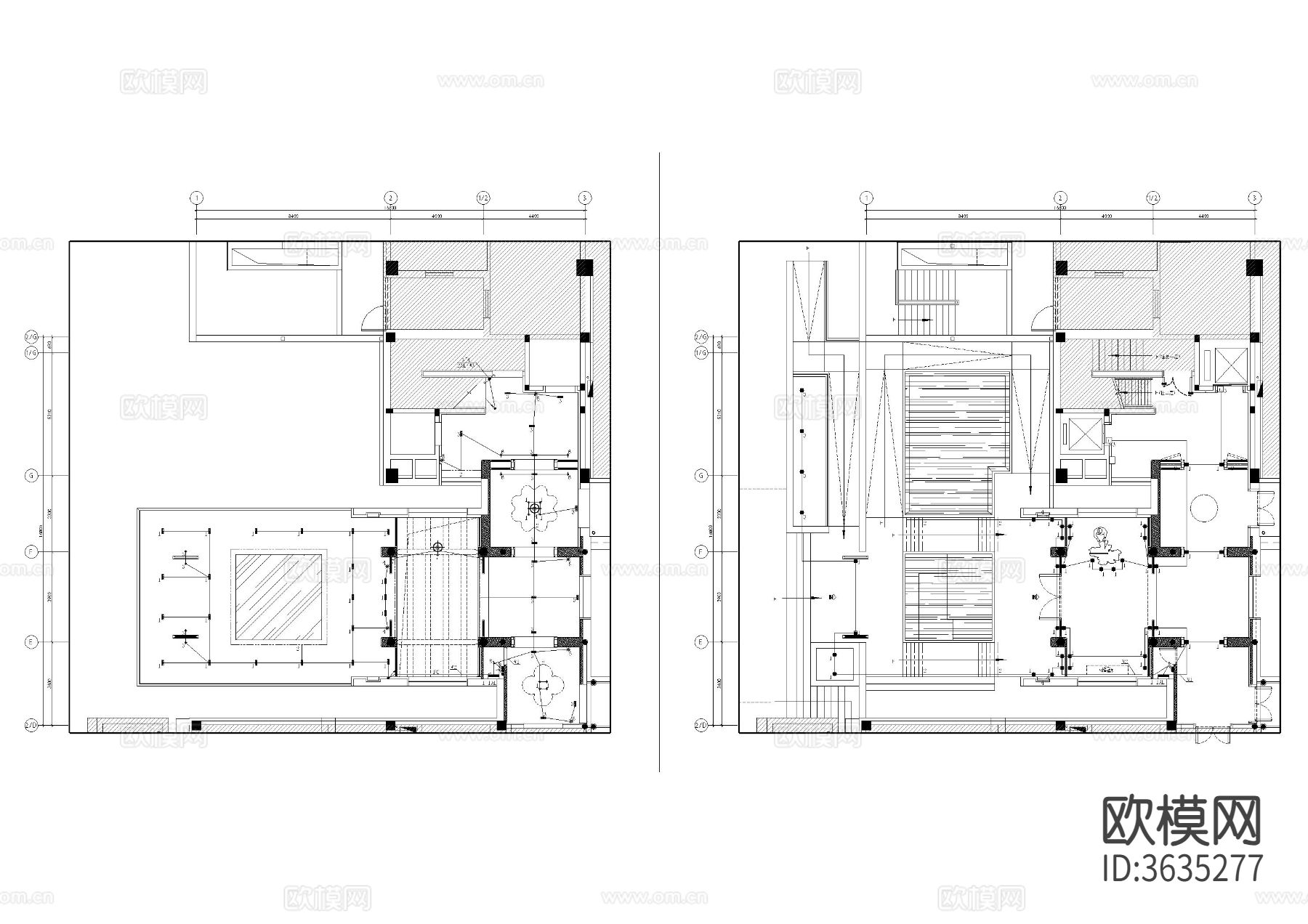 餐饮电气cad施工图下载（渲染图1）