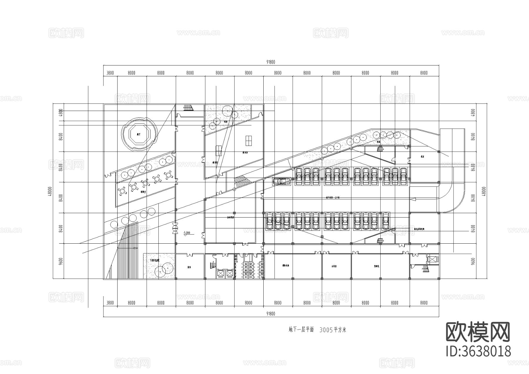 大学生活动建筑楼CAD平面图下载（渲染图3）