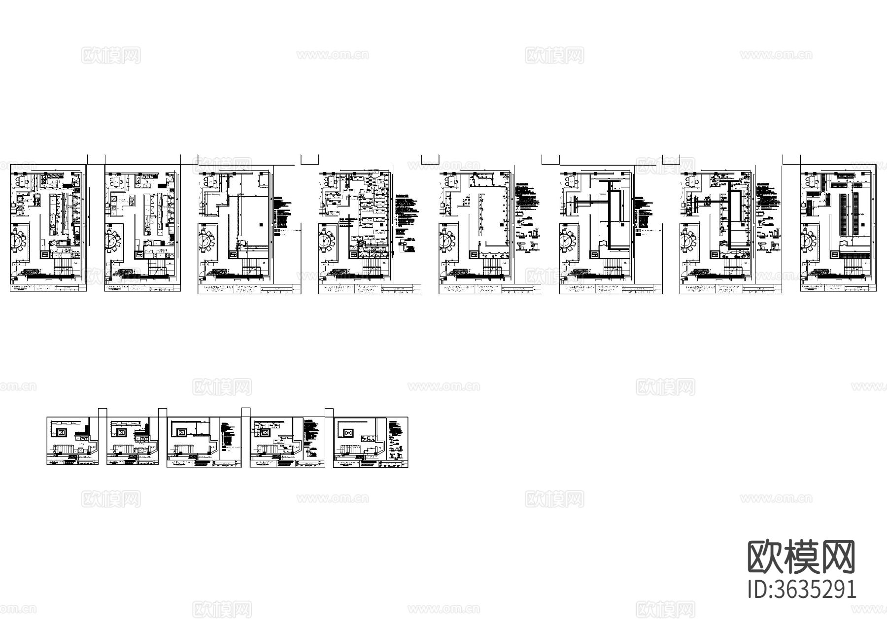 现代餐厅厨房cad施工图下载（渲染图4）