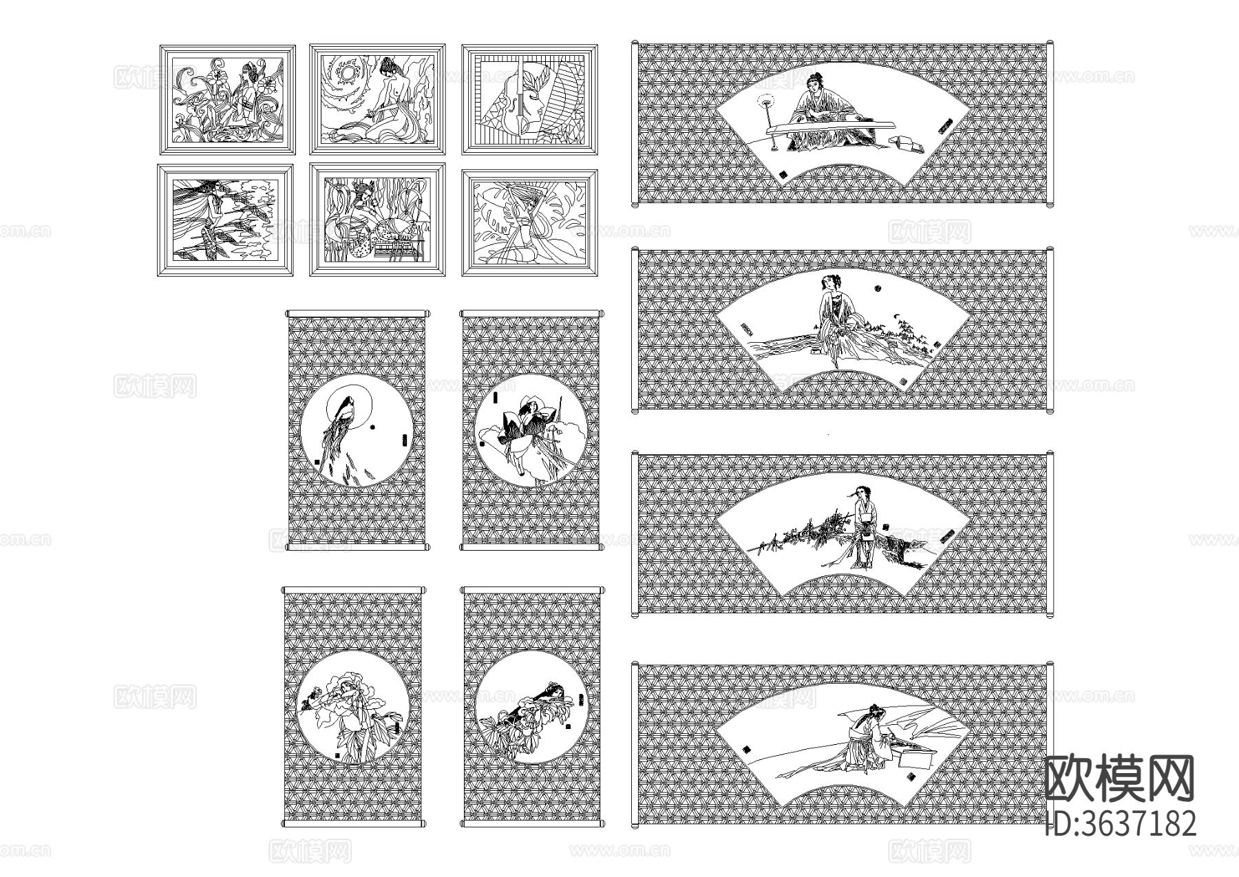 中国画 花纹图案下载