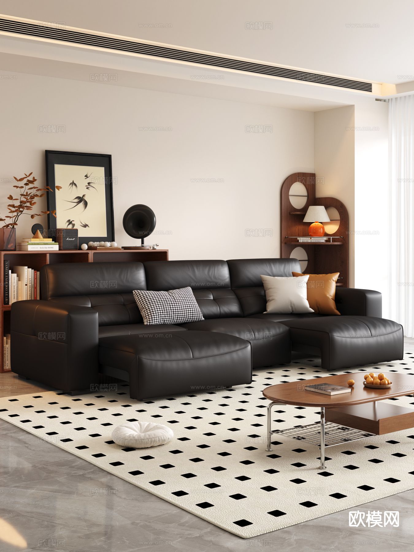 三人沙发 软体沙发3d模型下载