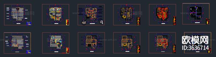家装两层CAD施工图下载（渲染图2）